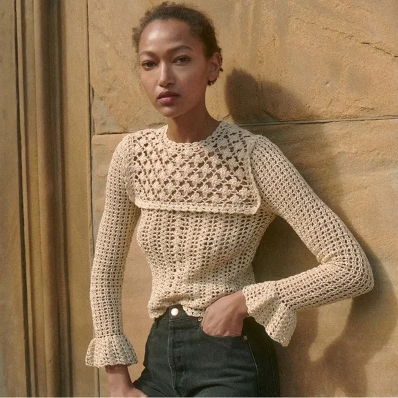 Doen Heirloom Madeira Crochet Top in Goldleaf - Medium - Picture 3 of 5